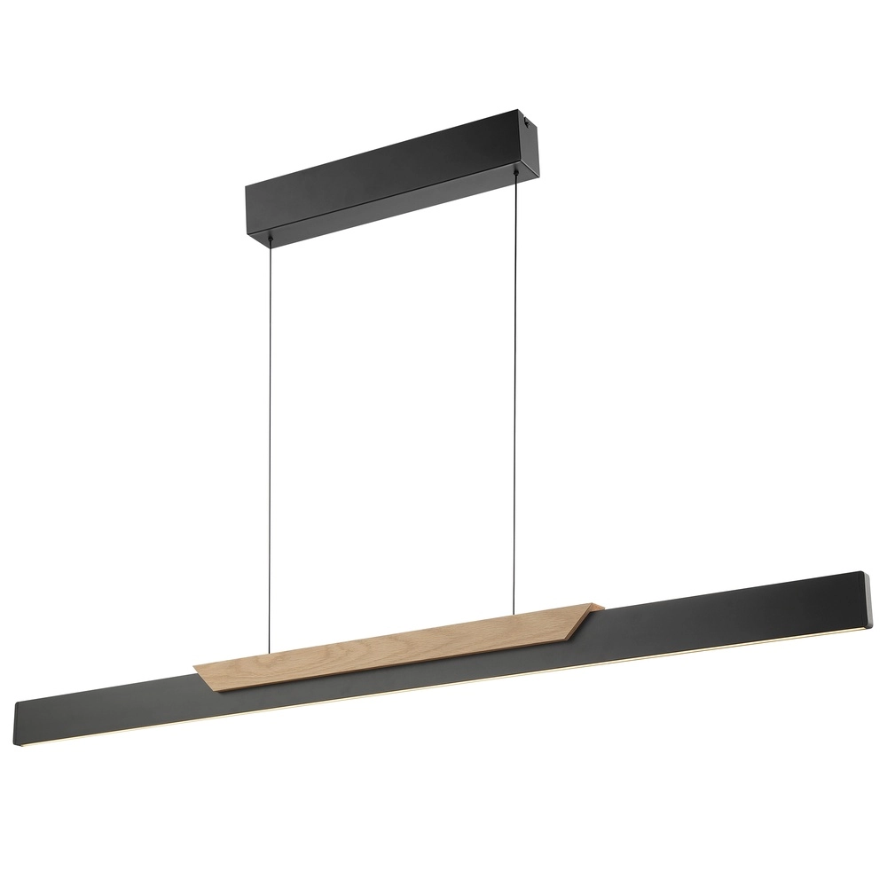 Design-Pendellampe Arcus Schwarz mit Holz
