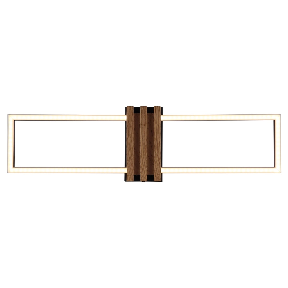 Moderne Deckenlampe Dakari I Schwarz mit Holz 60 cm Globo 9007371522781