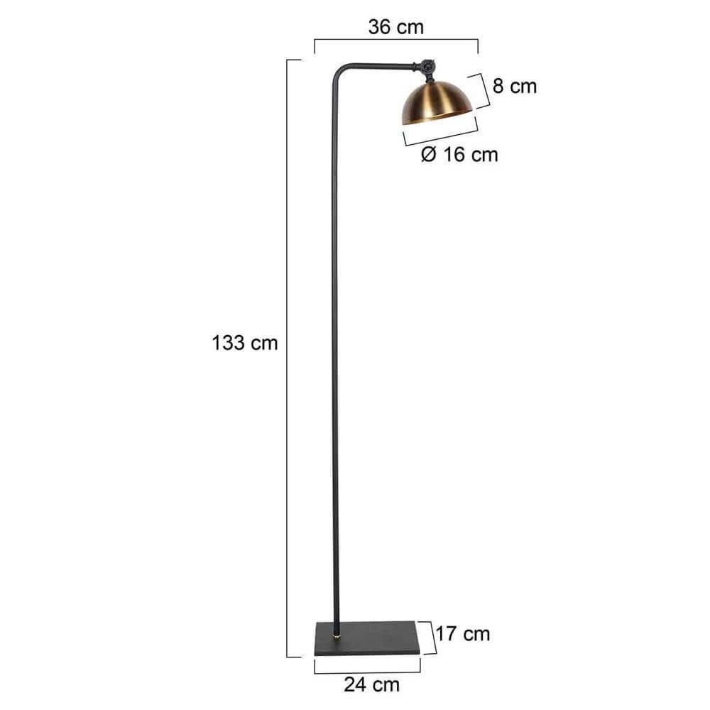 Stehlampe Pintino schwarz mit bronze Steinhauer 8712746176490