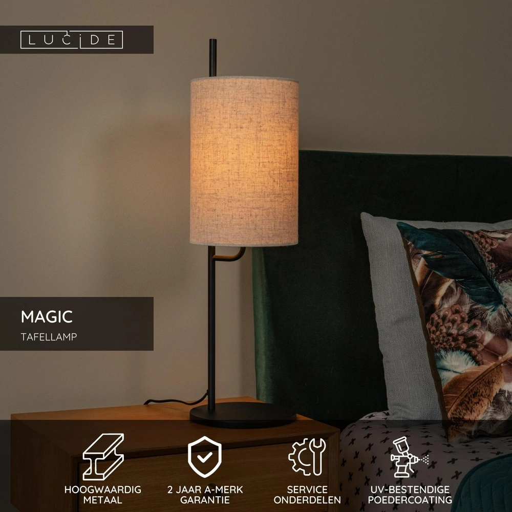 Tischlampe Magic Schwarz Lucide 5411212680075