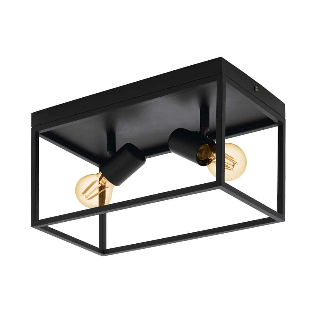 Schwarze Deckenlampe Silentina 2-flammig