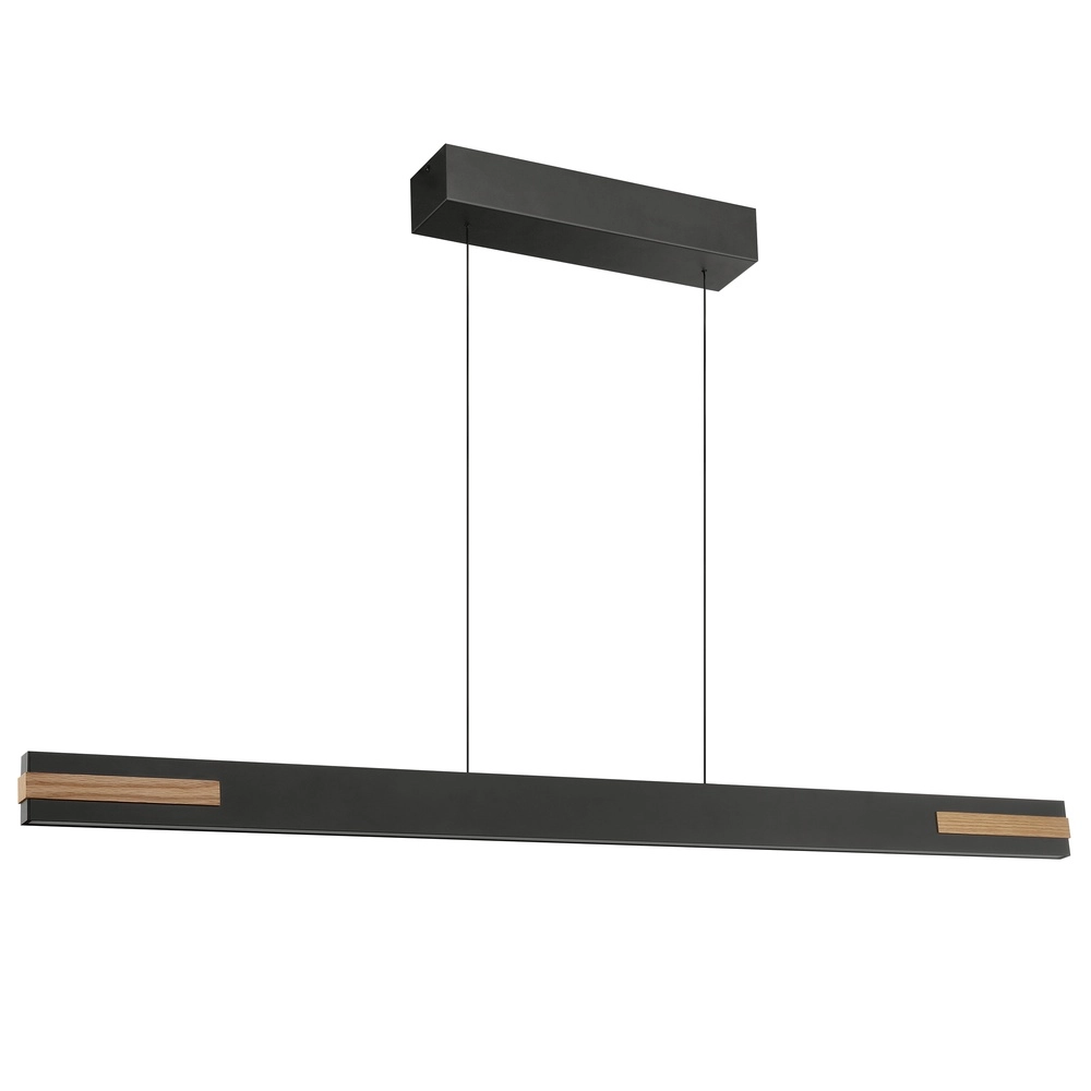 Elegante Pendellampe Streamline Schwarz mit Holz Brilliant 4004353463631