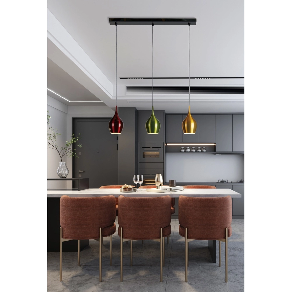 3-flammige Pendelleuchte Vibrant farbig Searchlight 5053423295855