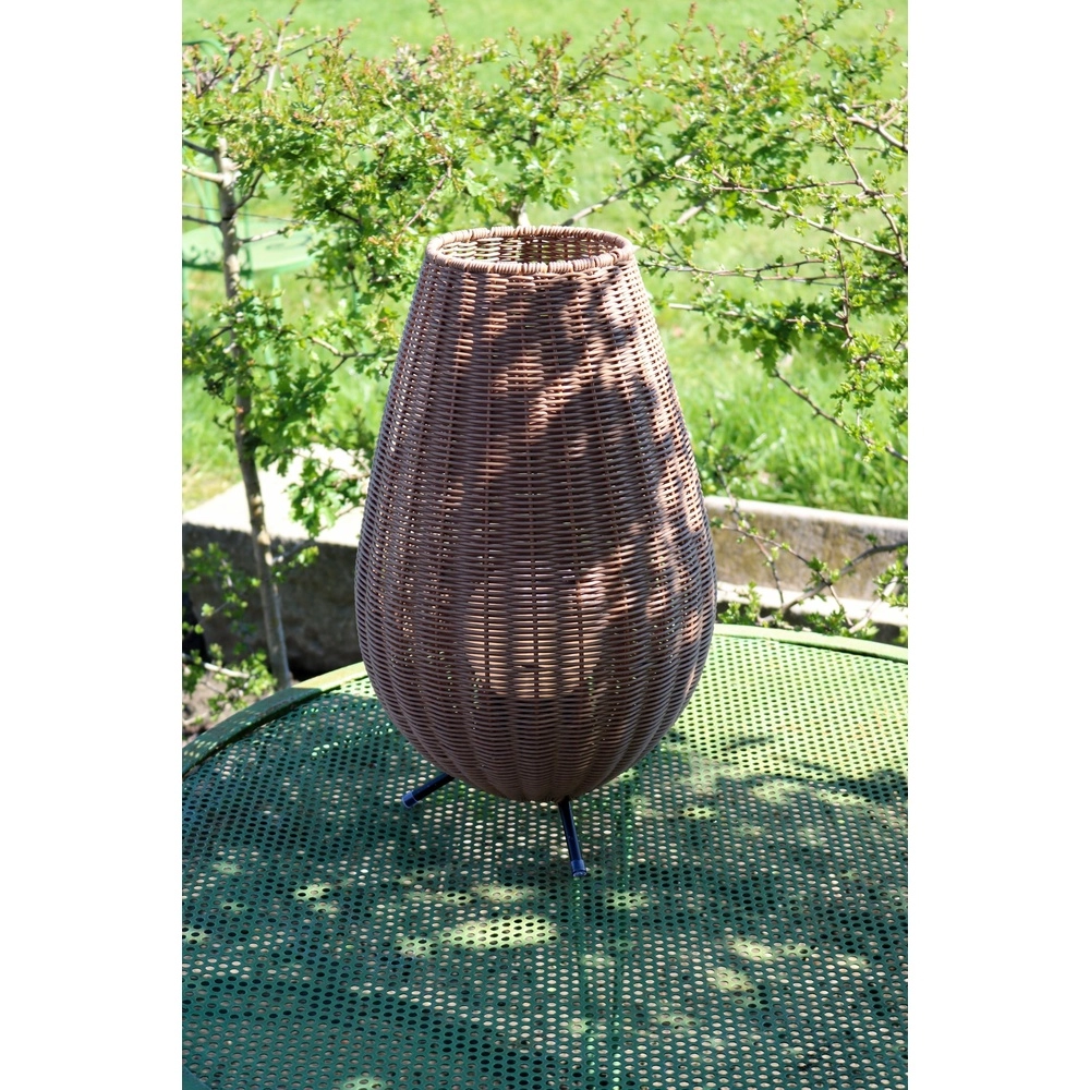 Wiederaufladbare Tischlampe Colin Ip44 Rattan Lucide 5411212031853