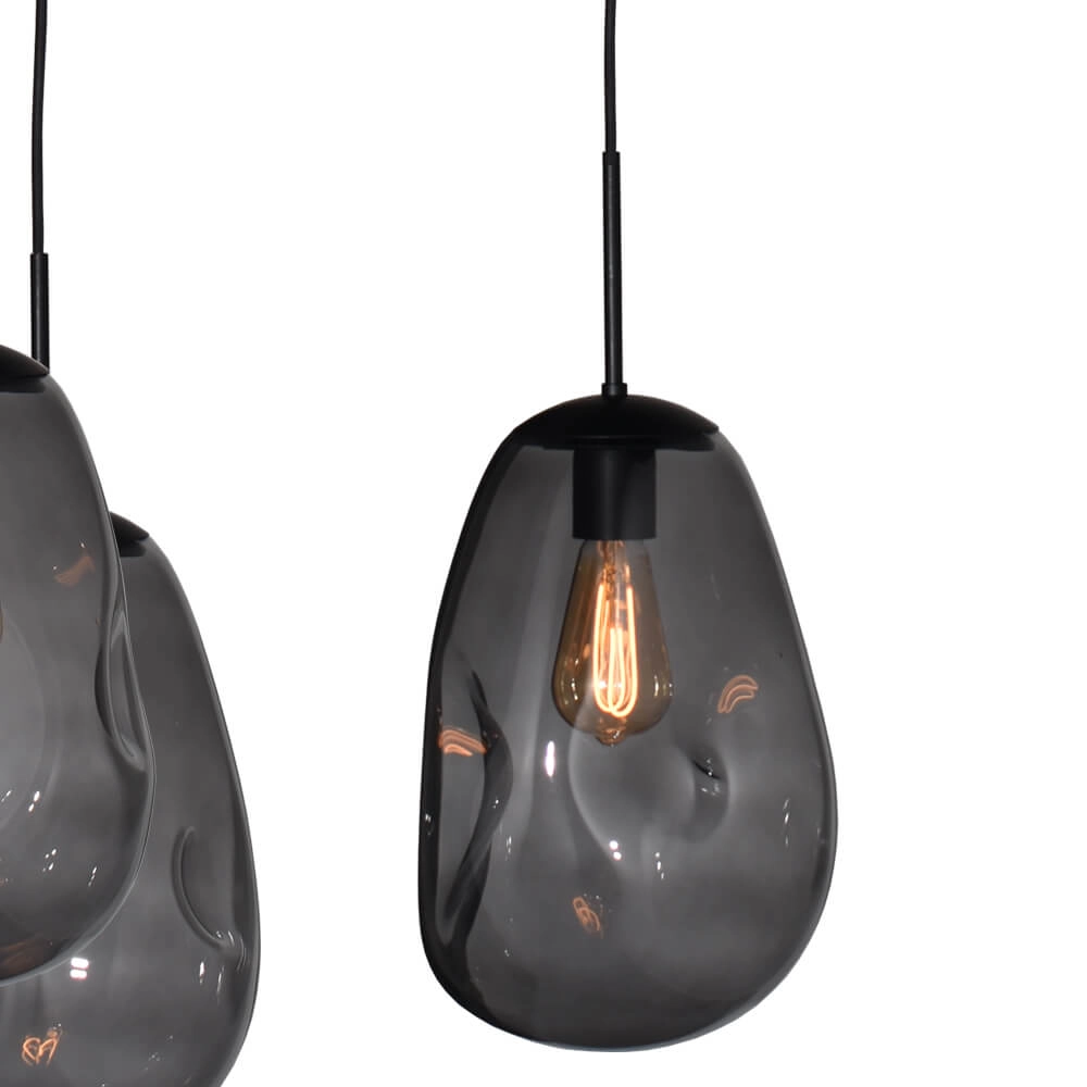 Hängelampe Lava Oval 6x Rauchglas Ø 22,5cm Masterlight 8718121290140