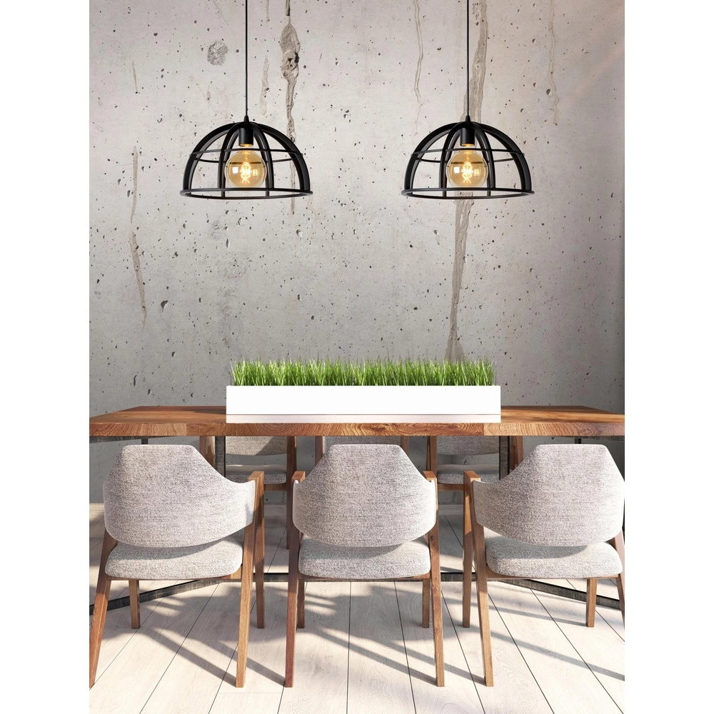 2-Licht Pendellampe Dikra Industriell Schwarz Lucide 5411212761019