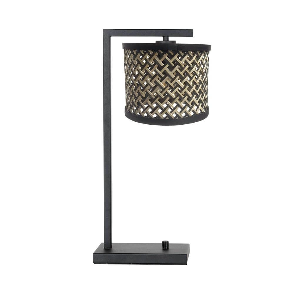Tischlampe Stang mit Dimmer und Bambusschirm