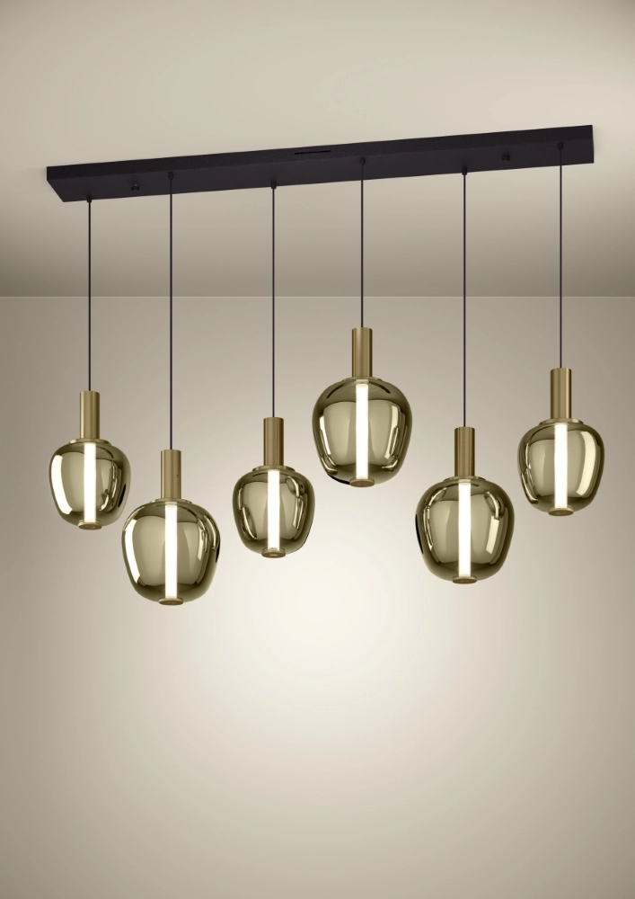 6-Licht Pendellampe Fruitera Golddesign Stars of Light 9008606360062