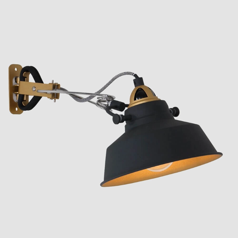 Wandleuchte Mexlite schwarz mit gold Steinhauer 8712746114720