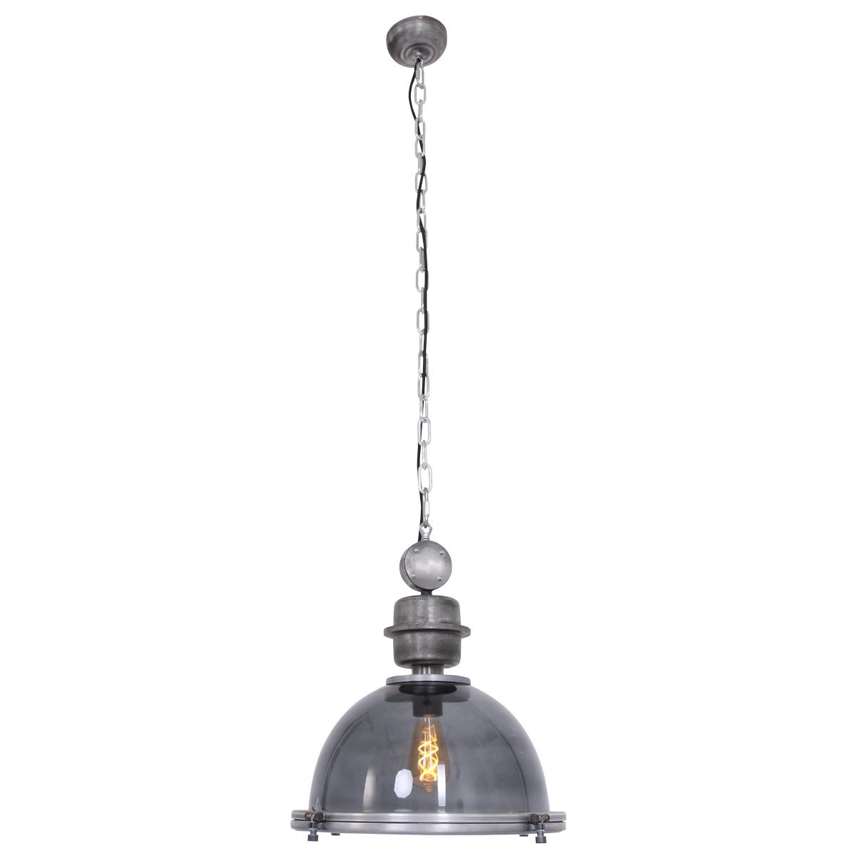 Pendelleuchte Bikkel Metallgrau mit Rauchglas Steinhauer 8712746116700