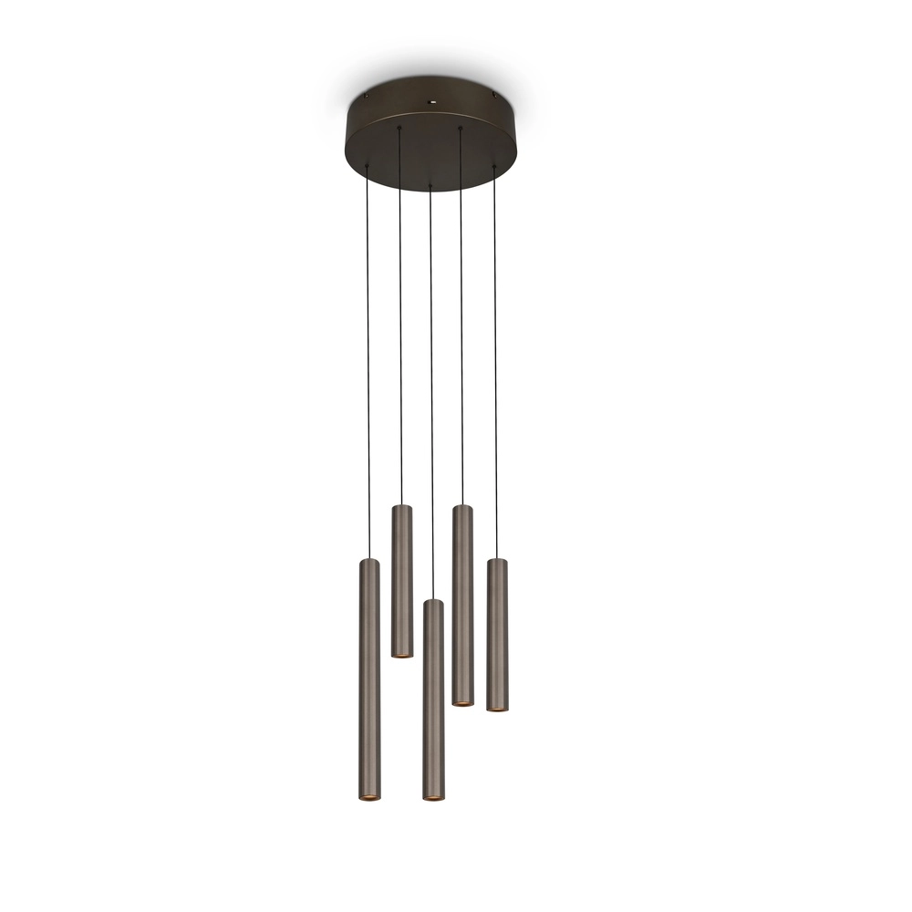 Elegante Pendellampe Arimato 5-Licht rundes Platin
