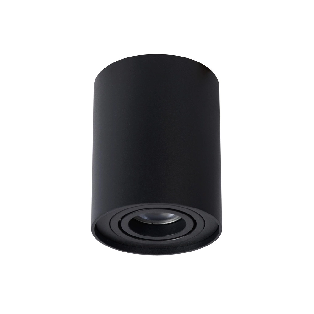 Oberflächenmontierter Deckenspot Tube schwarz Ø 9,6 cm