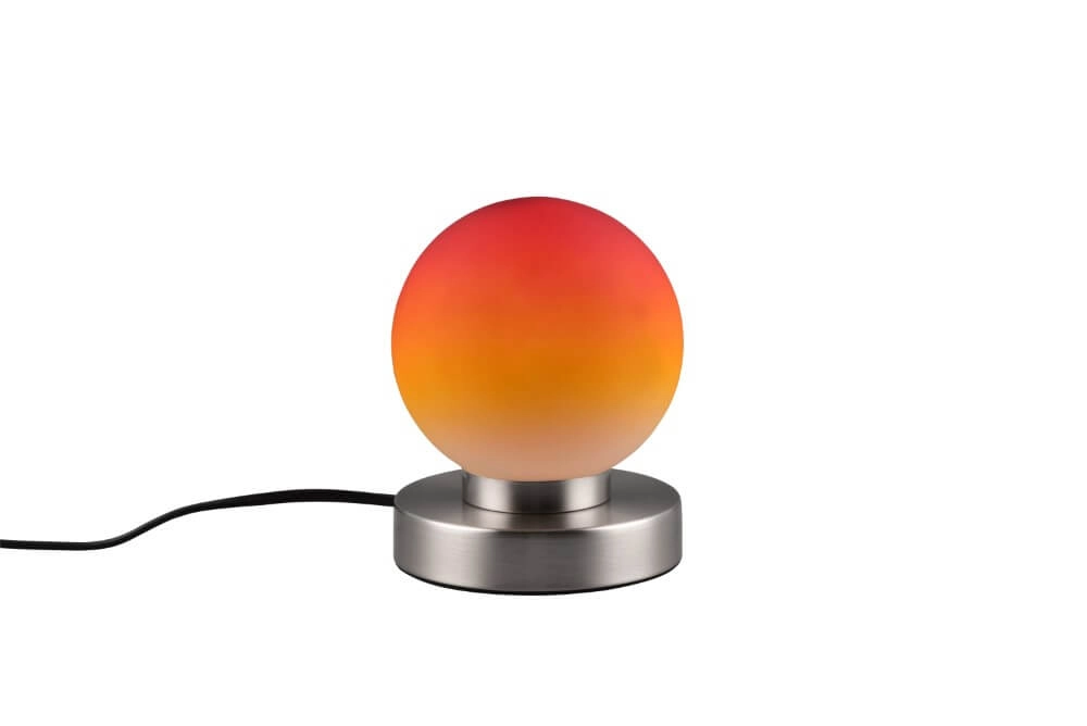 Tischlampe Prinz Ii Nickel mit orangefarbenem Glas Trio 4017807551419