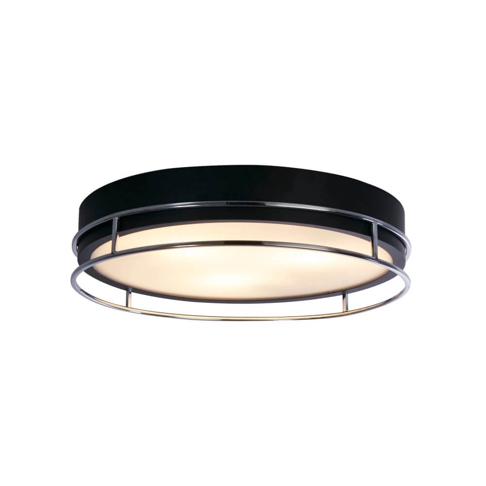 Designer-Deckenleuchte Pheonix Ø 40cm schwarz mit silber Searchlight 5053423251028