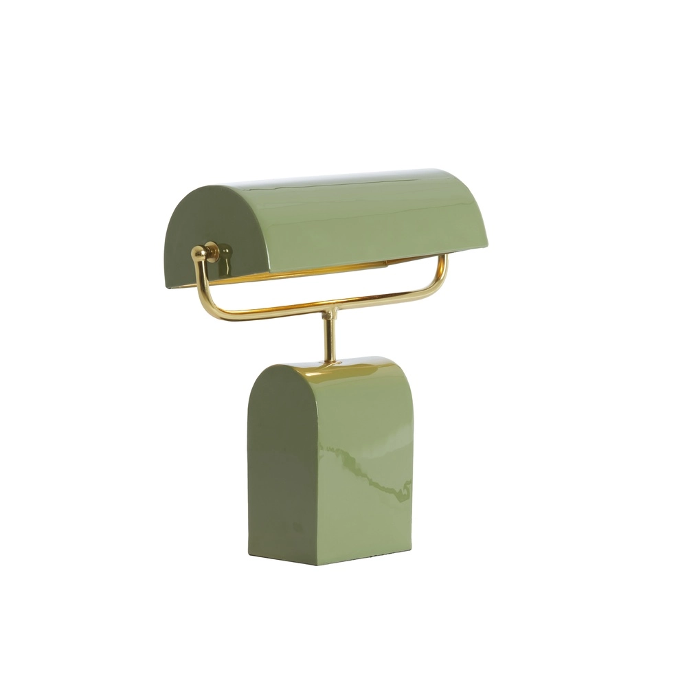 Hellgrüne Schreibtischlampe Cardona mit Gold – 1x E27 Light & Living 8717807816261