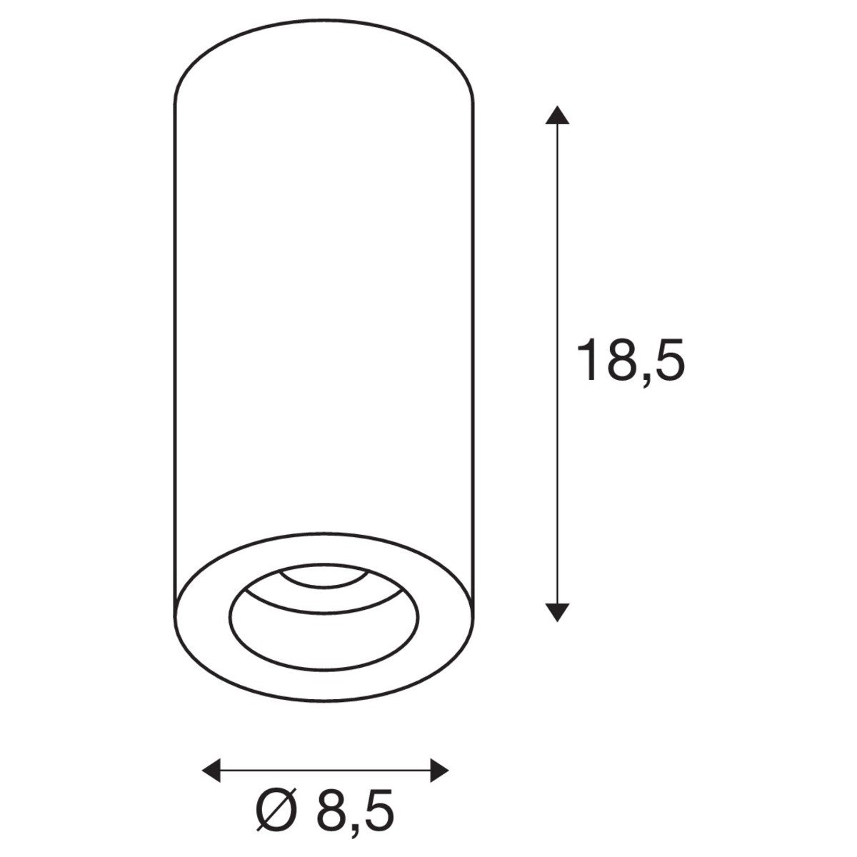 LED DeckenSpot Numinos 8,5cm schwarz SLV 4024163243698