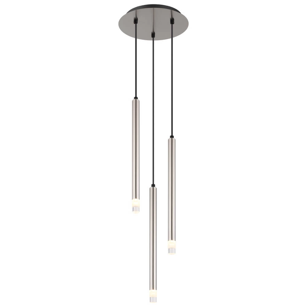 Design-Pendelleuchte Ryan 3-flammiges Nickel