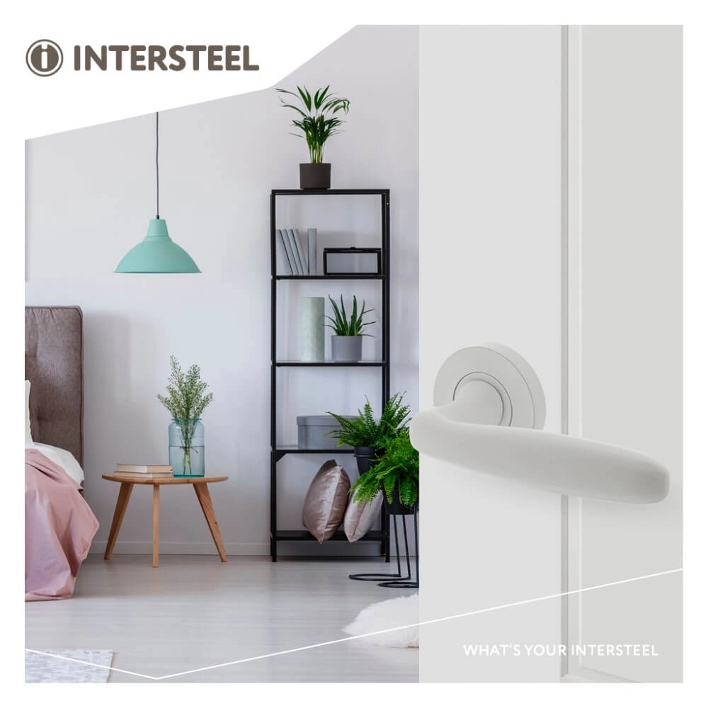 Türklinke Bjorn Runde Rosette weiß Intersteel 8714186493984