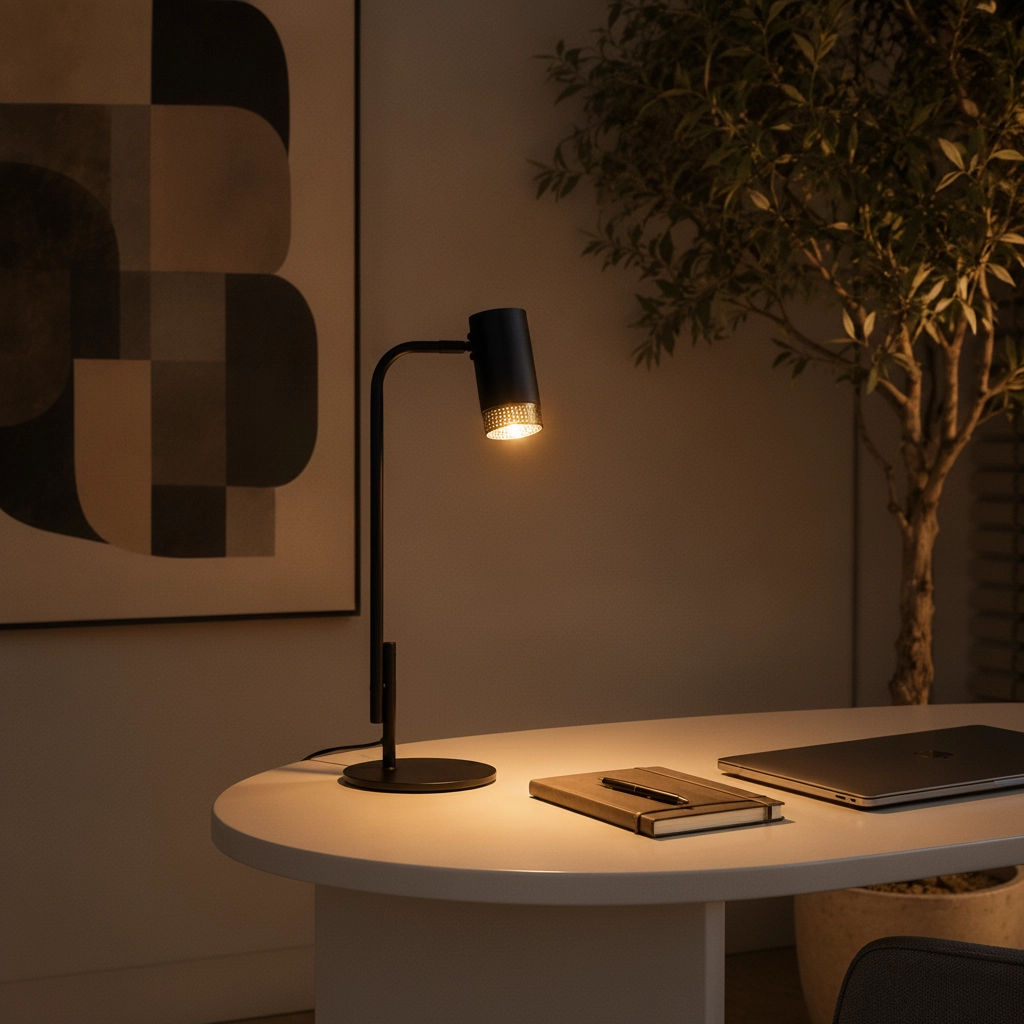 Schreibtischlampe Nessi schwarz mit gold