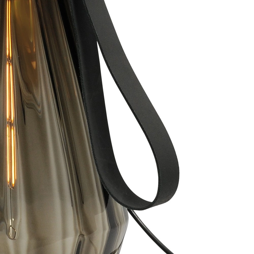 Tischlampe schwarz Diamond 40cm mit Rauchglas Masterlight 8718121259208