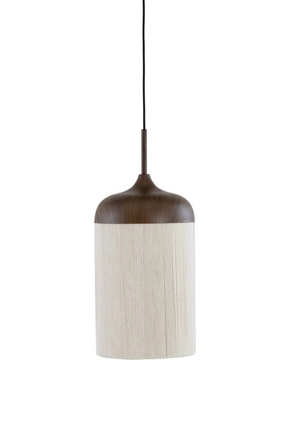 Pendelleuchte Dania dunkler Holzdruck Ø 22cm Light & Living 8717807759636
