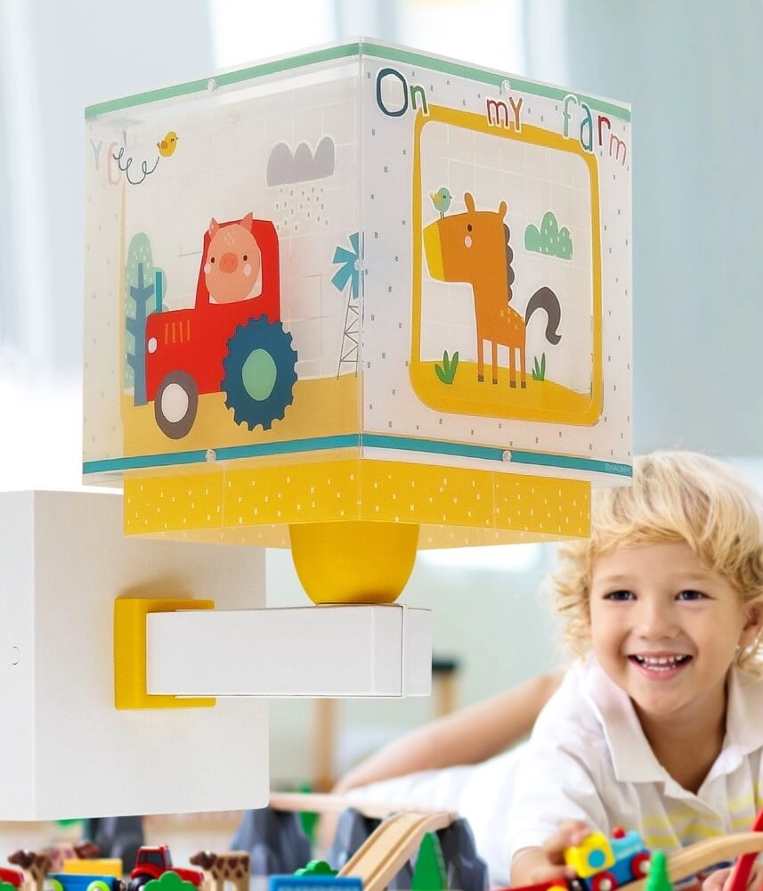 Kinderzimmer-Wandleuchte My Farm gelb mit weiß Dalber 8420406634098