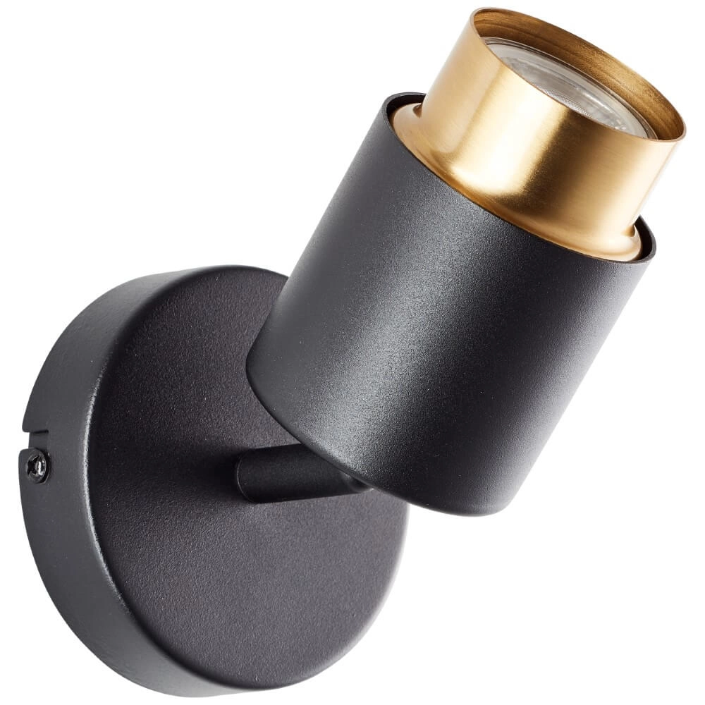 Aufbaustrahler Covelo schwarz mit gold Brilliant 4004353441349