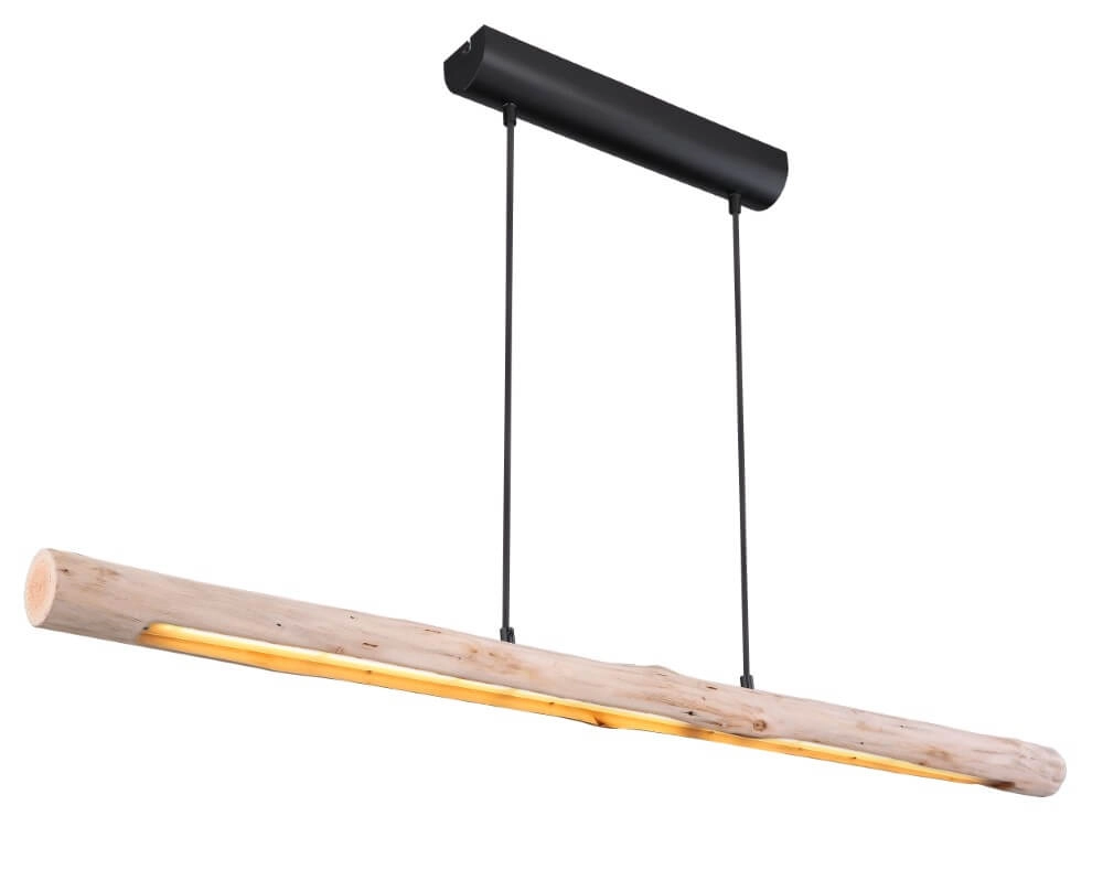 Hängelampe Mella schwarz mit Holz 120cm