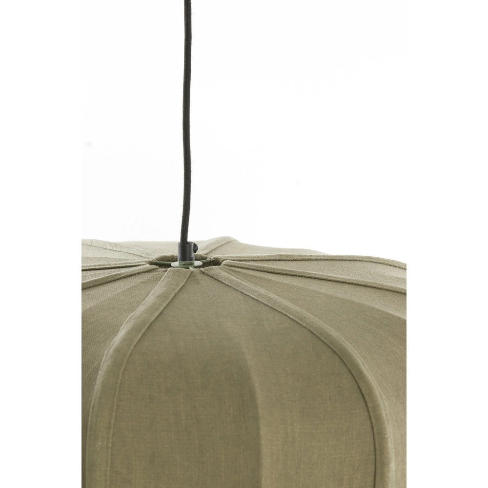 Japandi-Pendellampe Zubedo Ø 40cm – olivgrün Light & Living 8717807835873