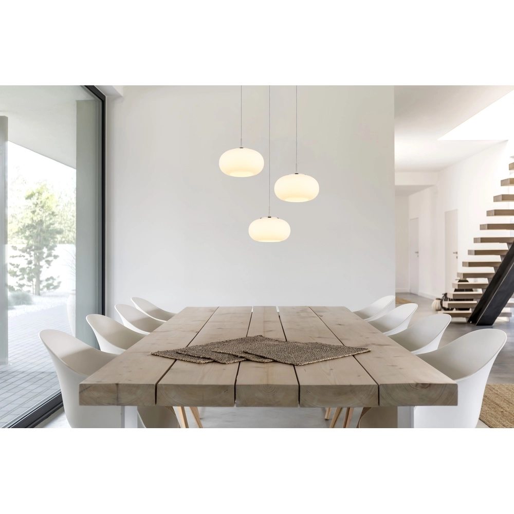 Design-Pendellampe Quintara 3-Leicht-Nickel Globo 9007371474318