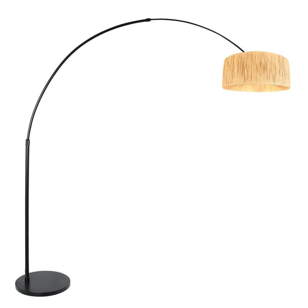 Bogenlampe Sparkled Light schwarz mit Strohschirm Steinhauer 8712746172881
