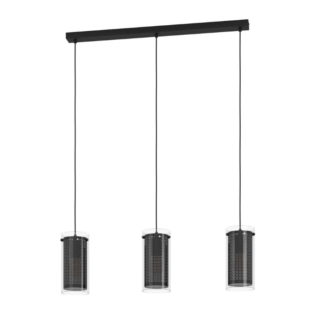 Esstischlampe Pinto Textil 1 schwarz mit Glas