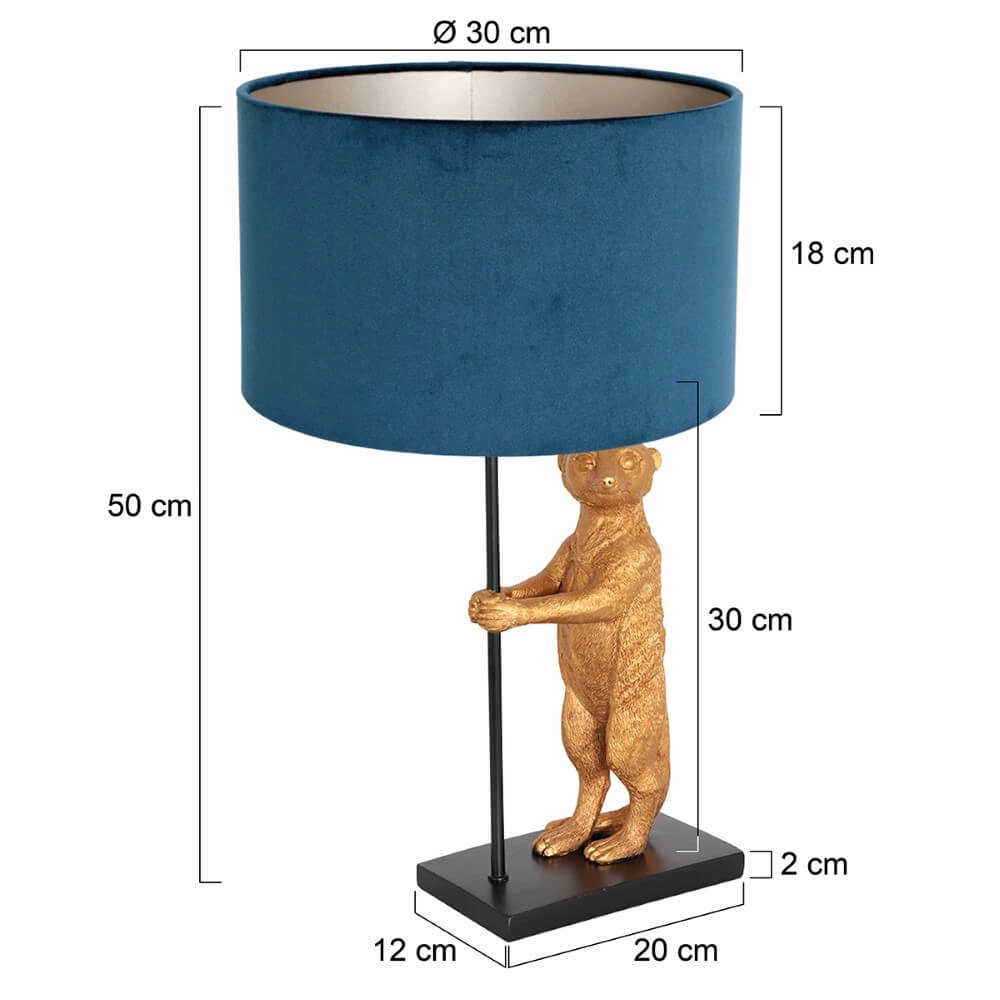 Tischlampe Animaux mit blauem Samt Steinhauer 8712746151855