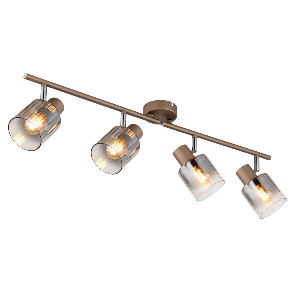 Deckenlampe Walton 4-helles Kaffeebraun