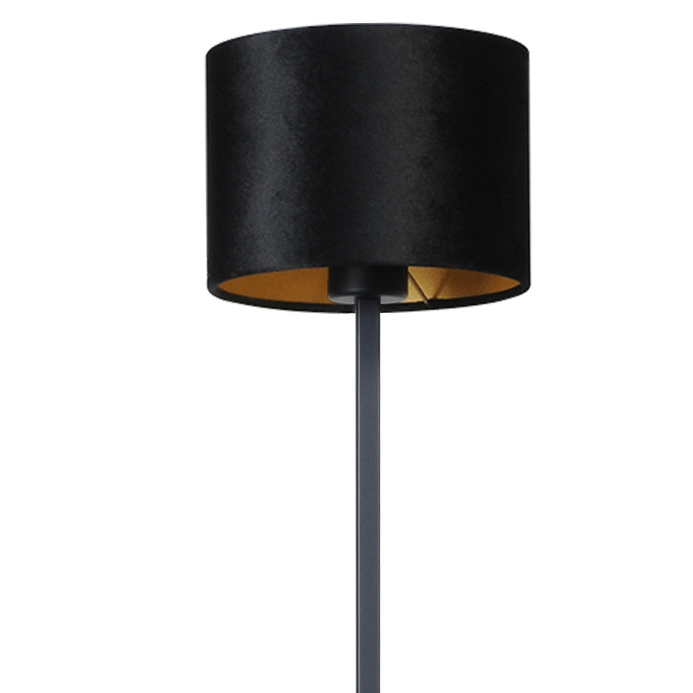 Schwarze Stehlampe Venus 150cm mit schwarzem Lampenschirm Masterlight 8718121204239