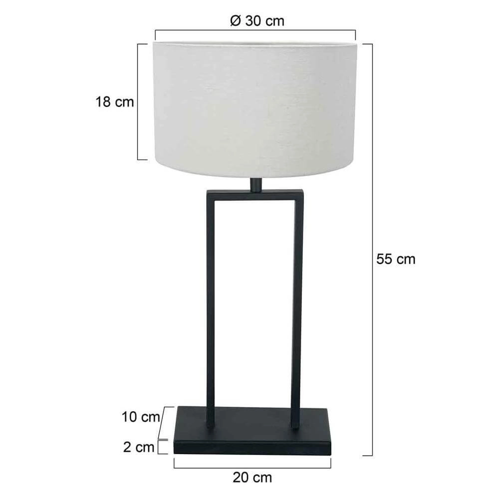Tischleuchte 55cm Stang mit weißer Kappe Steinhauer 8712746173970