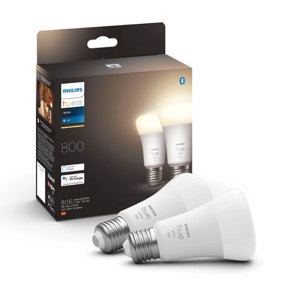 Hue - E27 - 9W - White 2er-Set Philips 8719514319028
