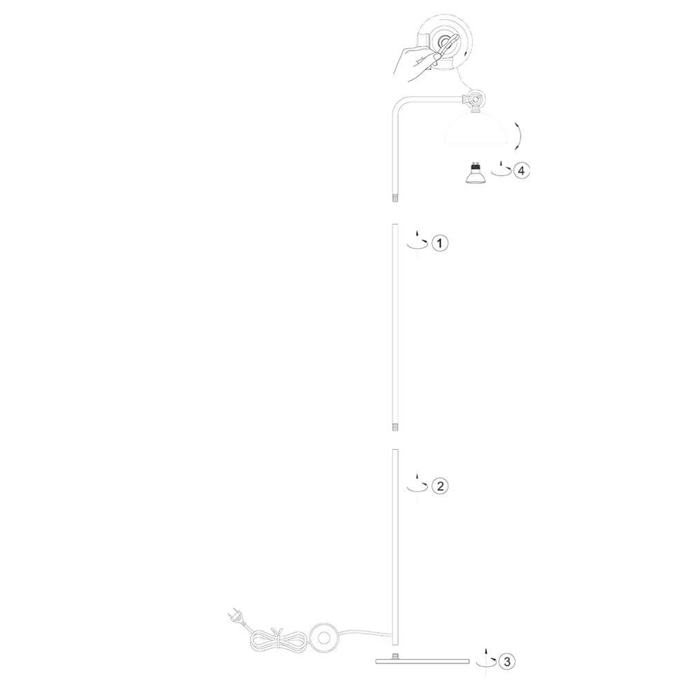 Stehlampe Pintino schwarz mit bronze Steinhauer 8712746176490