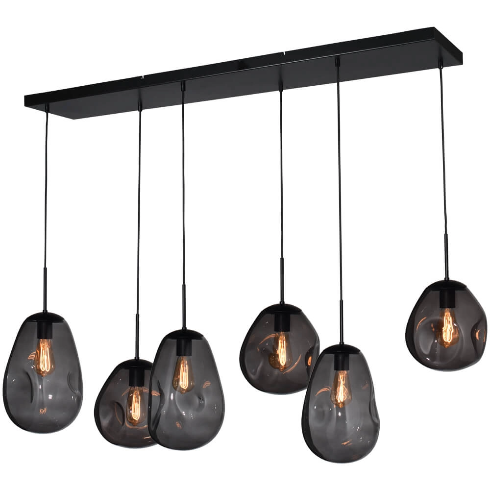 Hängelampe Lava 6x Rauchglas