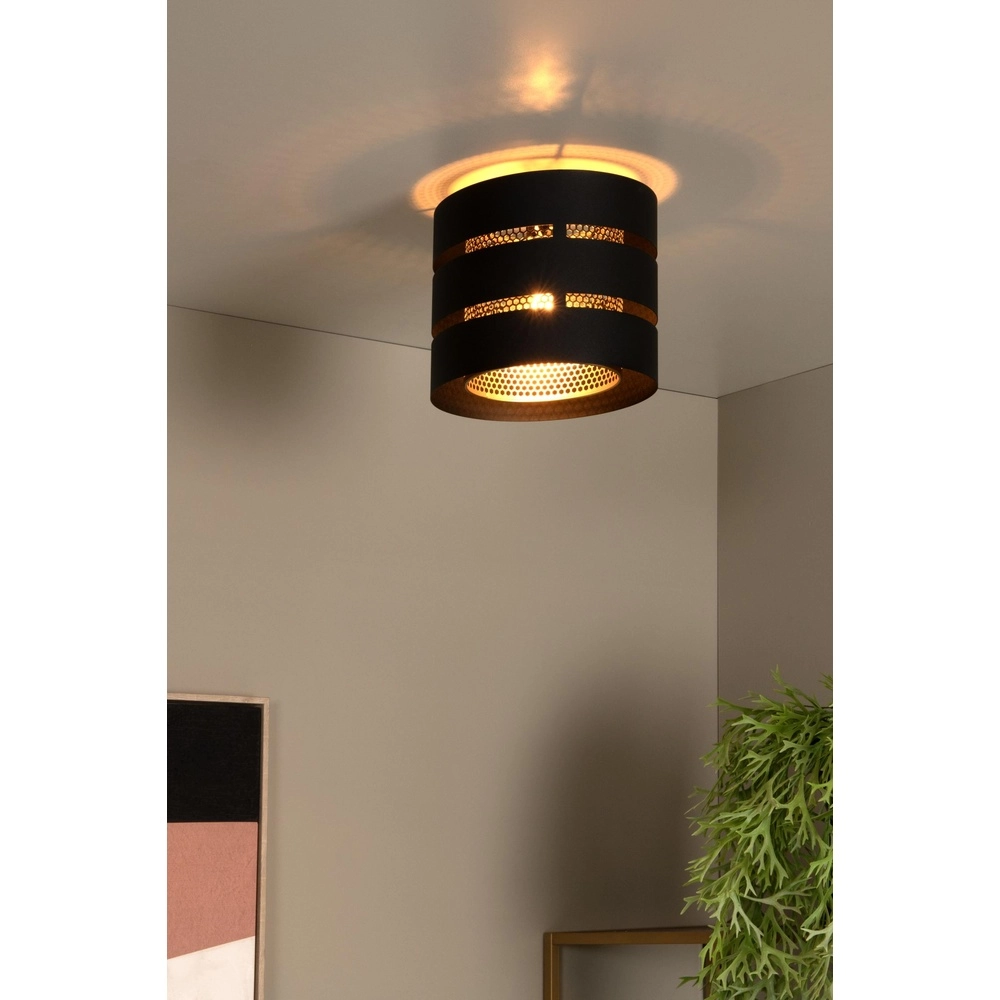 Deckenlampe Rosas Ø 26 cm schwarz mit Gold Lucide 5411212211804
