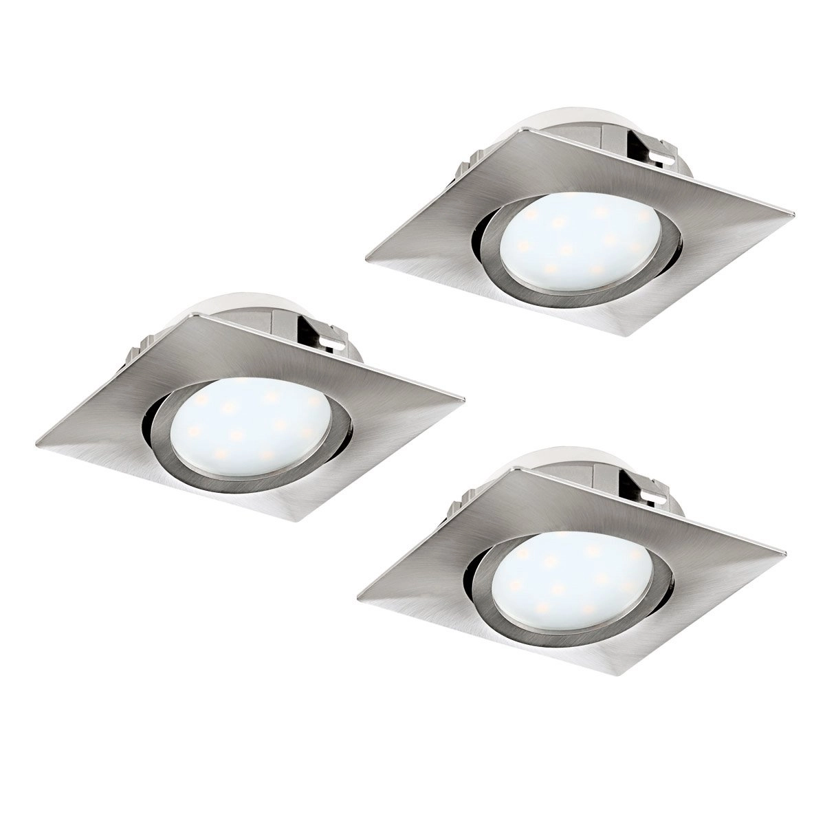 LED-Deckenspot Pineda Square (3x) 3x6W - 3000K - 8,4cm Nickel