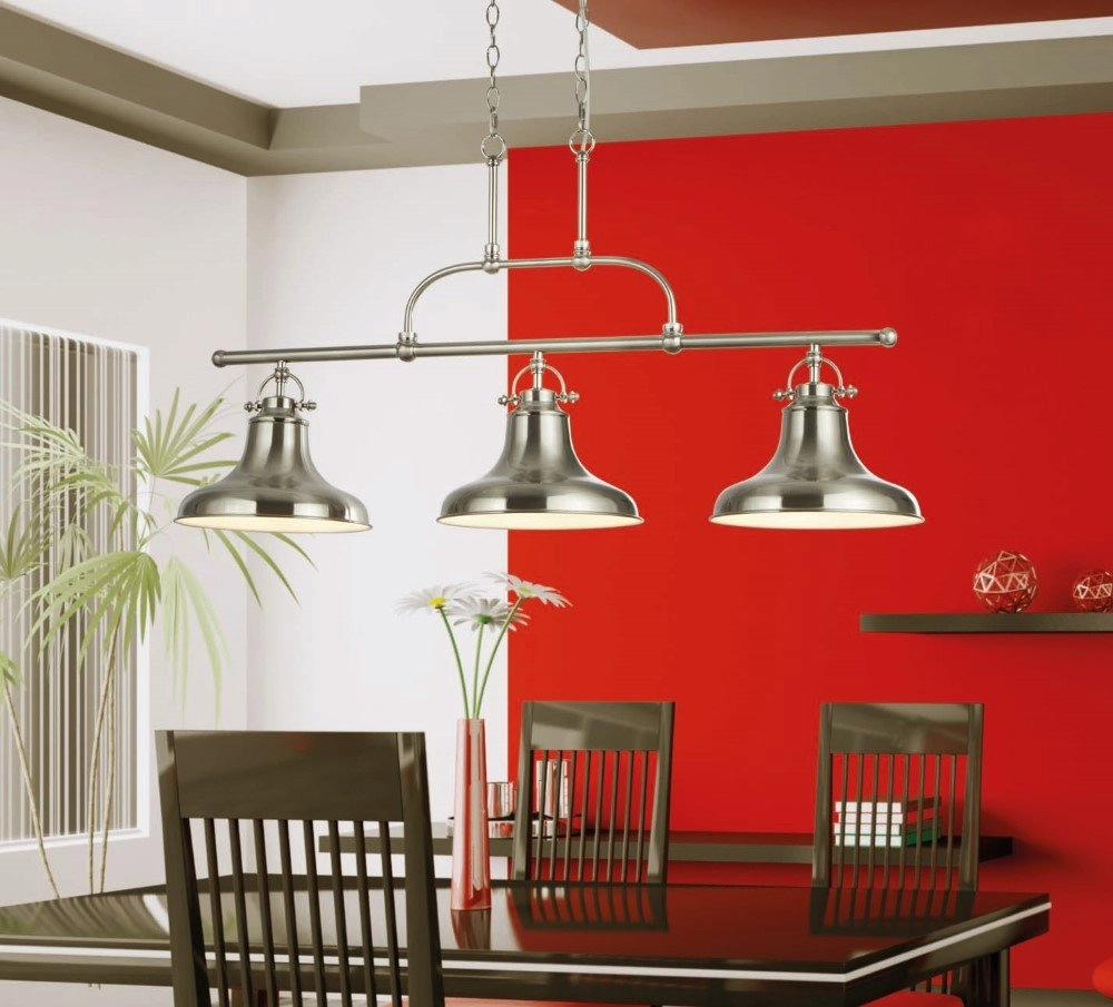Esszimmer Hängelampe Dallas mattes Silber Searchlight 5053423137186