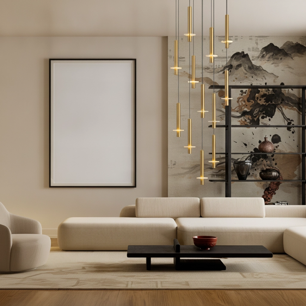 Design-Pendellampe Noemi Gold mit weißem Ø 62 cm