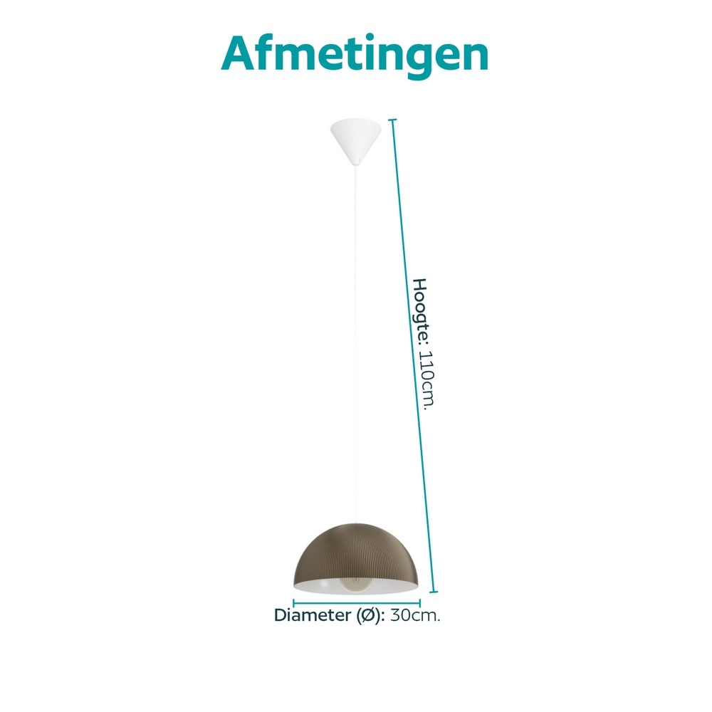 Design-Pendellampe Gaetano 2 Bronze mit weißem Ø 30 cm