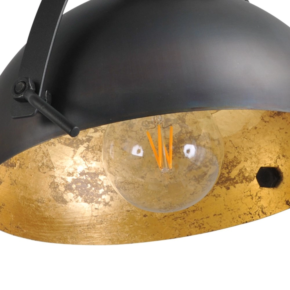 Deckenleuchte Industria 30 cm Gunmetal mit altem gold Masterlight 8718121236377