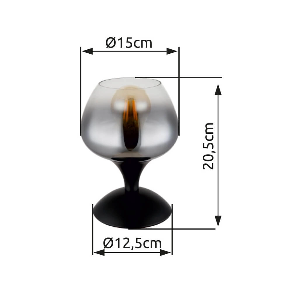 Schwarze Tischleuchte Maxy Ø 15cm Globo 9007371474134