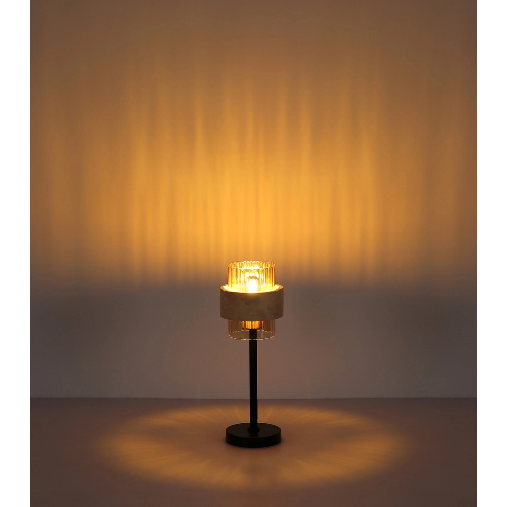 Tischlampe Daren Schwarz mit Marmor Globo 9007371592661