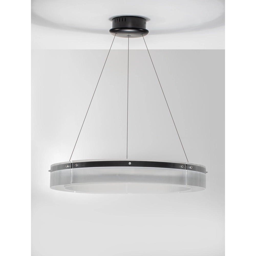 Design-Pendelleuchte Pauline schwarz mit Glas Ø 85cm Lyora 5212017445391
