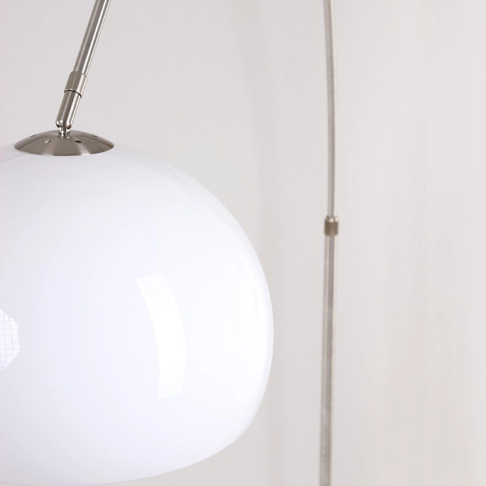 Bogenlampe Stresa Edelstahl mit weißem Lampenschirm Steinhauer 8712746092882
