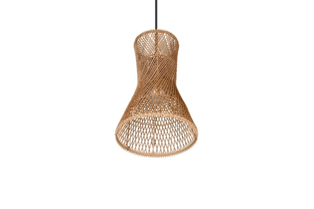 Design-Pendelleuchte Bijou schwarz mit Rattan Ø20cm Trio 4017807637304